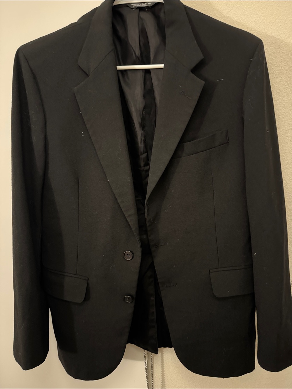 Classic Black Two-Button Sport Coat